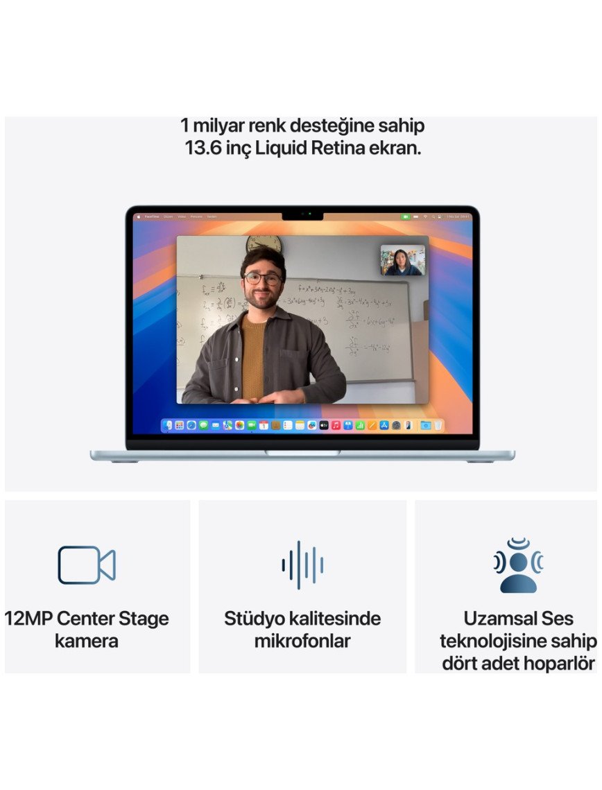 Apple MacBook Air M4 16GB 512GB SSD macOS 13" Taşınabilir Bilgisayar Gök Mavisi MC6U4TU/A