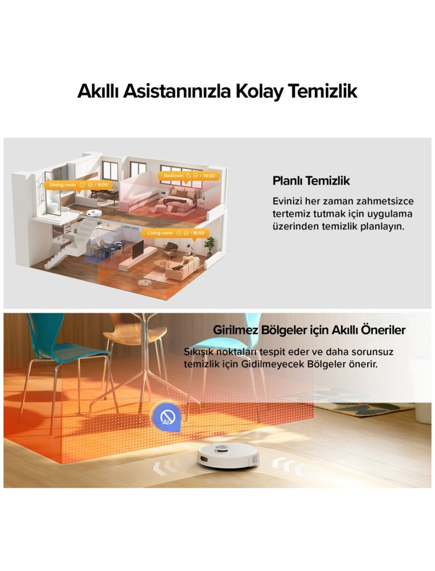 Roborock Q8 Akıllı Robot Süpürge Beyaz